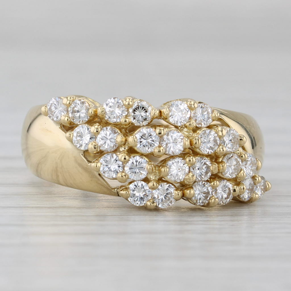 Gray 1ctw Diamond Cluster Ring 18k Yellow Gold Size 7.5