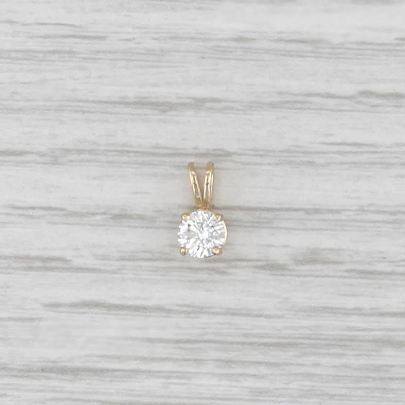 New 0.56ct Round Diamond Solitaire Pendant 14k Yellow Gold
