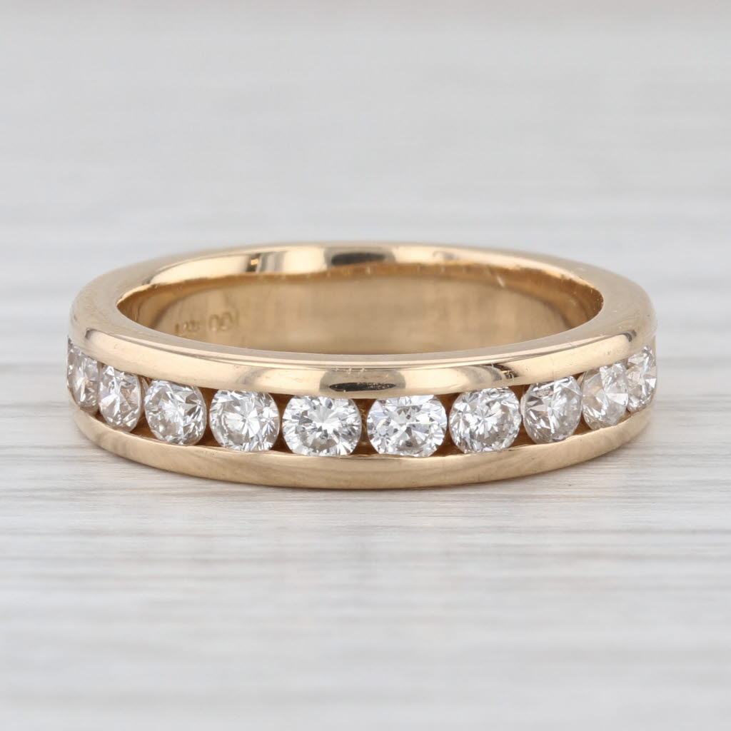 0.90ctw Channel Set Diamond Band 14k Gold Size 6.75-7 Wedding Ring Stackable