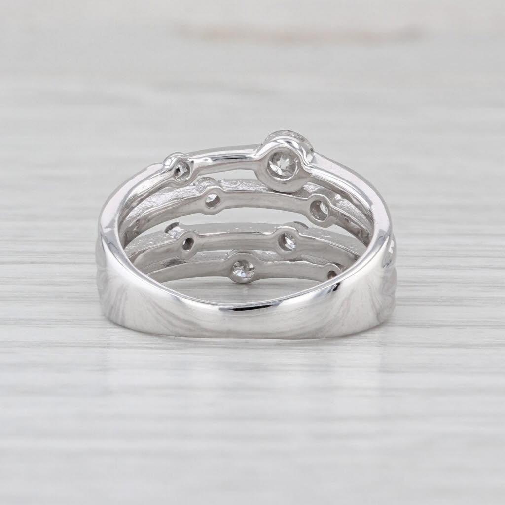 0.37ctw Diamond Orbite Multiband Ring 14k White Gold Size 5.25-5.5
