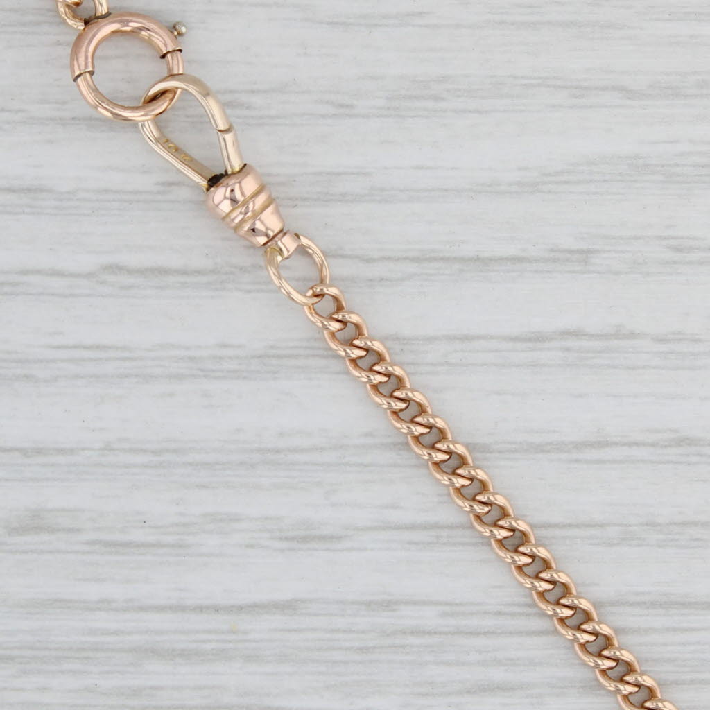 Light Gray Vintage Curb Chain Watch Fob Chain 10k Yellow Gold 13.5" 3.2mm