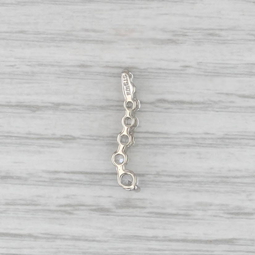 0.64ctw Graduated White Topaz Journey Pendant 10k White Gold