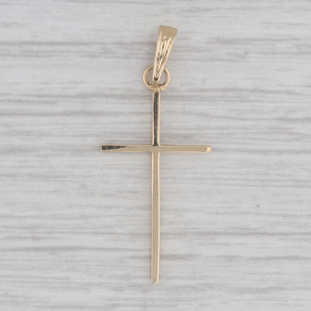 Gray New Small Cross Pendant 14k Yellow Gold Religious Jewelry