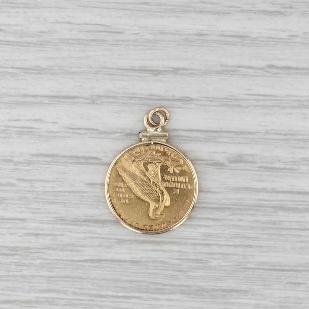 1912 Indian Head American Gold Eagle Coin Pendant 14k 22k Charm 2.5 Dollars