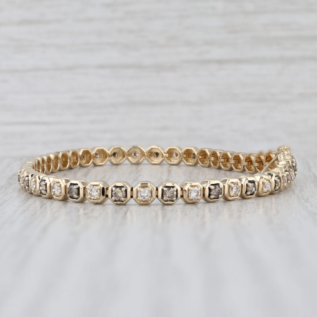 Le Vian 1.80ctw Champagne Diamond Tennis Bracelet 14k Yellow Gold 7.25" 4mm