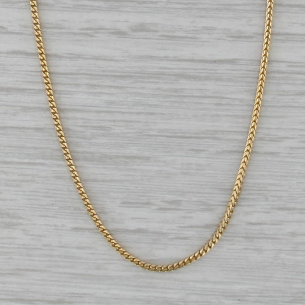 Franco Chain Necklace 16" 1.4mm 14k Yellow Gold Italian