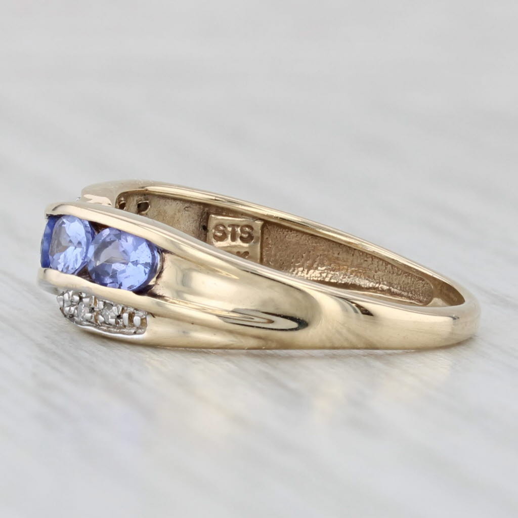 Light Gray 0.94ctw Tanzanite Diamond Ring 10k Yellow Gold Size 6.5