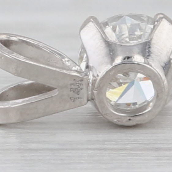 New 0.34ct Diamond Solitaire Pendant 14k White Gold 4 Prong Small Round Drop