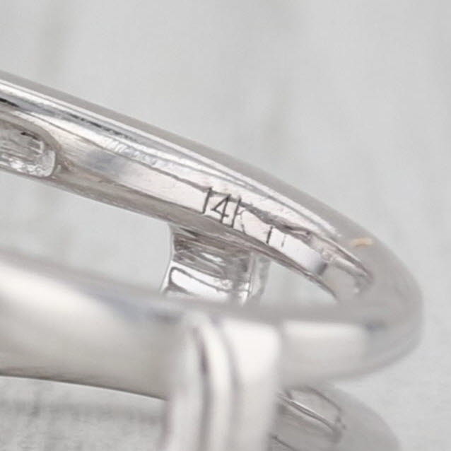 0.88ctw Diamond Ring Jacket Guard Wedding Band 14k White Gold Size 8.5