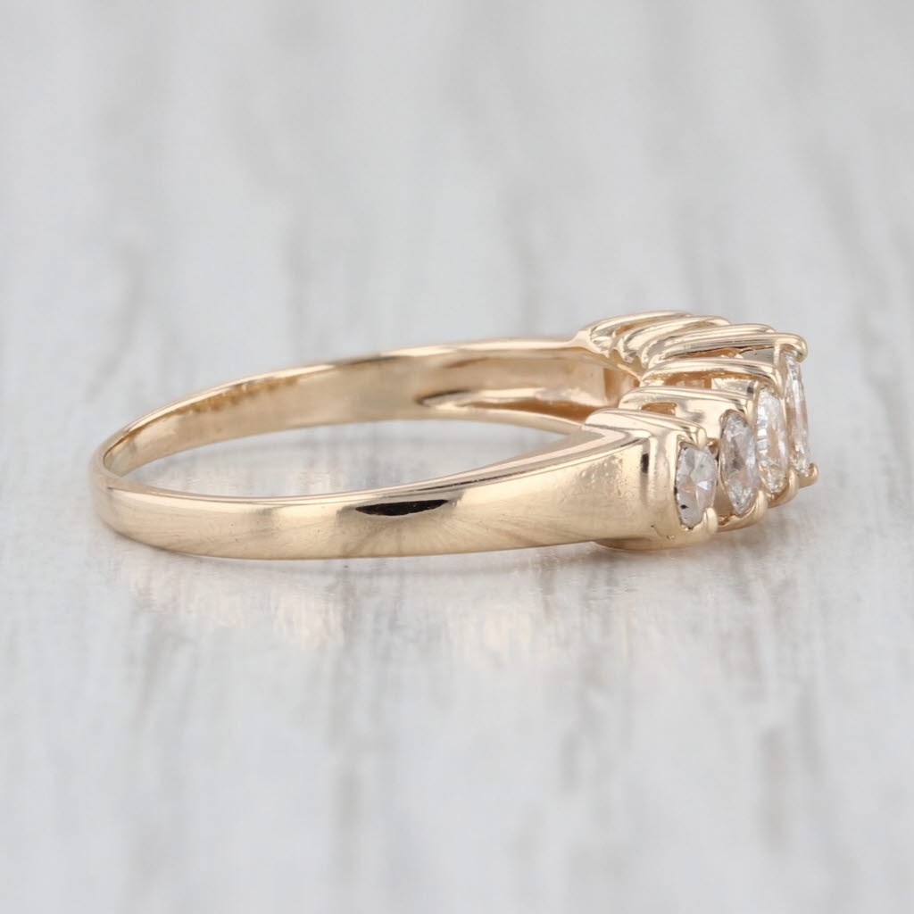 0.45ctw Diamond Tiered Rooftop Ring 14k Yellow Gold Size 6.5 Stackable Bridal