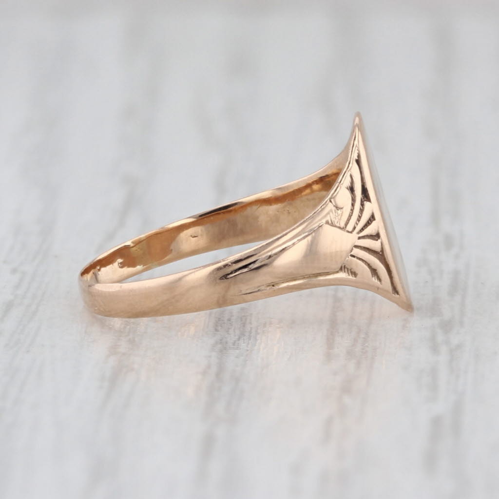 Vintage Engravable Signet Ring 10k Yellow Gold Size 6.25