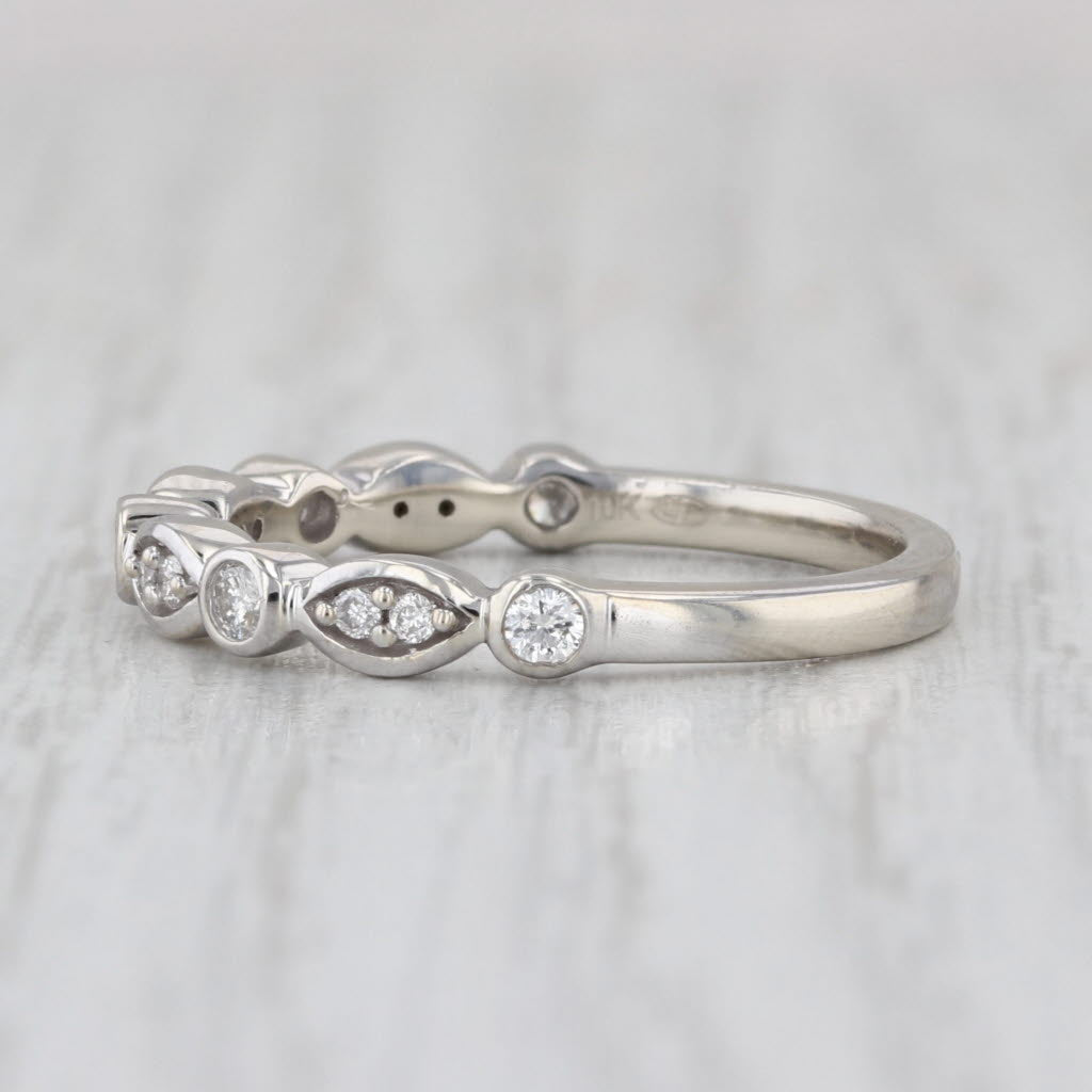 0.25ctw Diamond Stackable Ring 10k White Gold Size 6.5 Wedding Band
