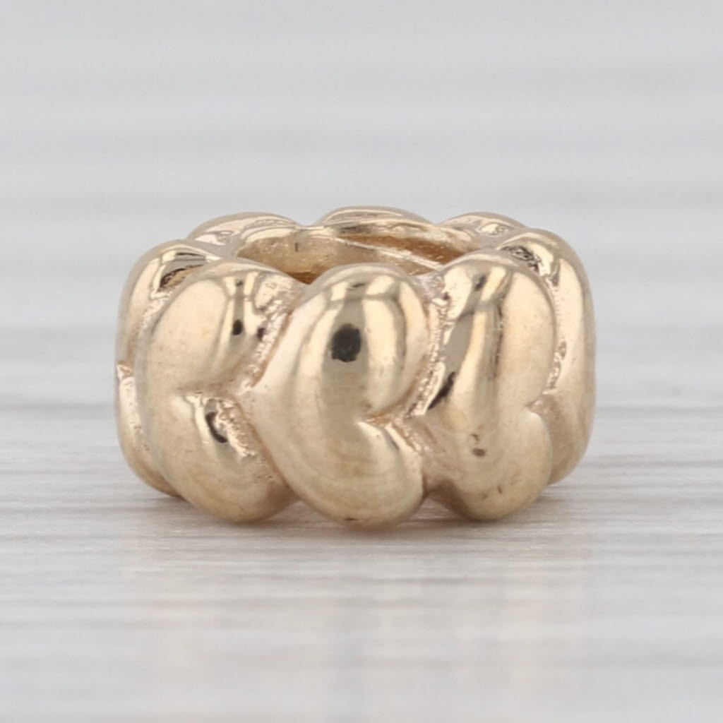 Authentic Pandora Small Hearts Spacer Bead Charm 14k Yellow Gold 750203