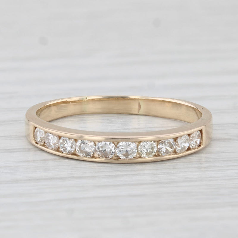 0.40ctw Channel Set Diamond Wedding Band 14k Yellow Gold Stackable Ring Size 9