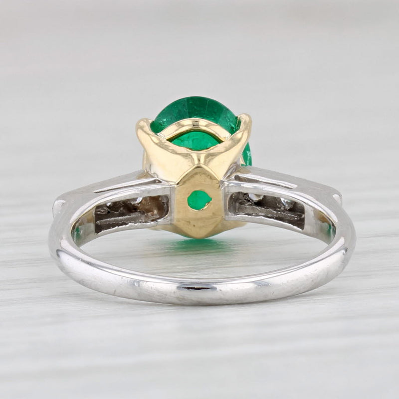 1.76ctw Oval Emerald Diamond Ring Platinum 18k Gold Engagement Size 4.75