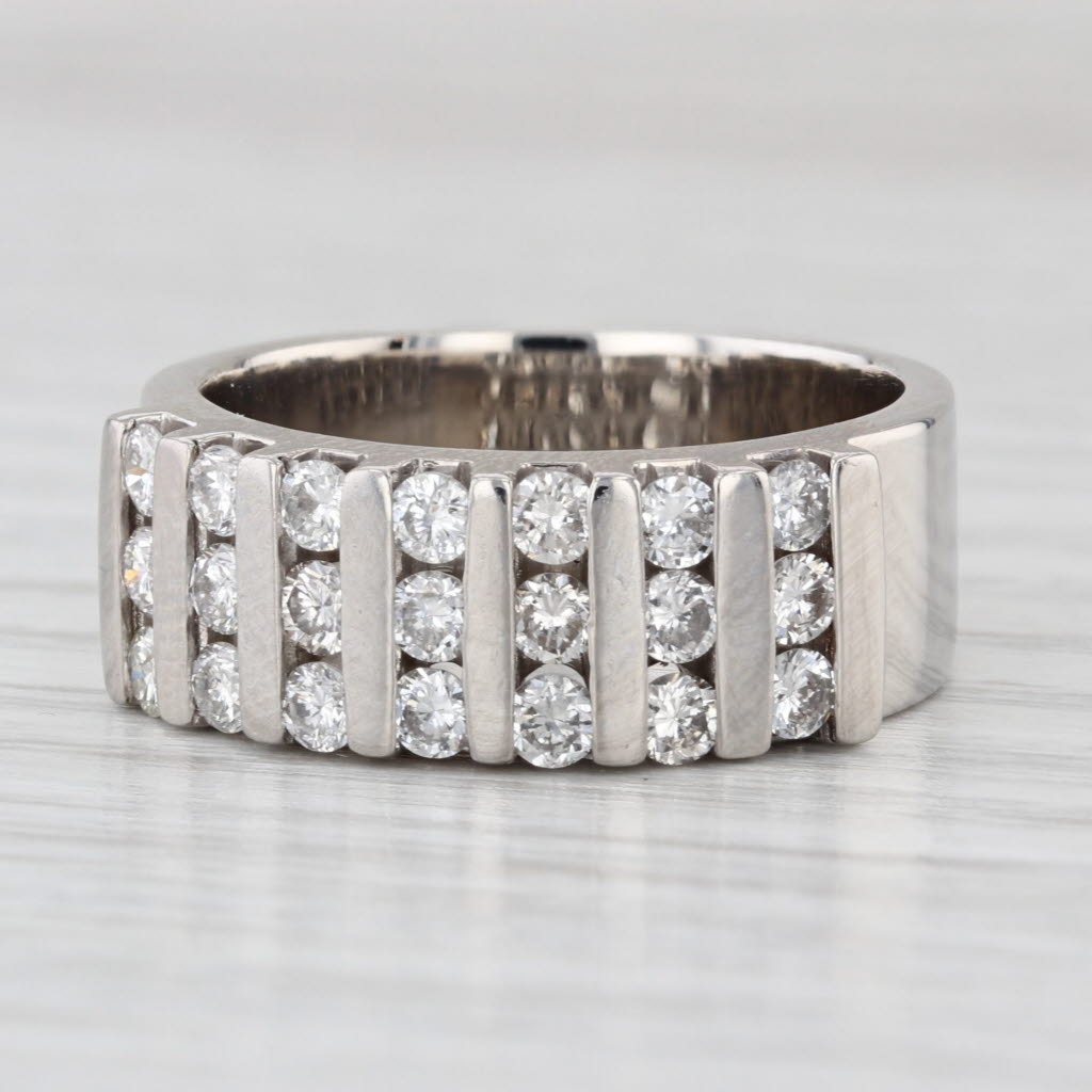 0.85ctw Diamond Ring Platinum Size 7.5 Anniversary Band Stackable