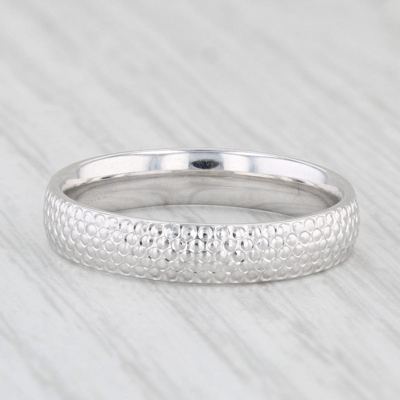 Textured Band Ring 14k White Gold Size 7 Stackable Wedding