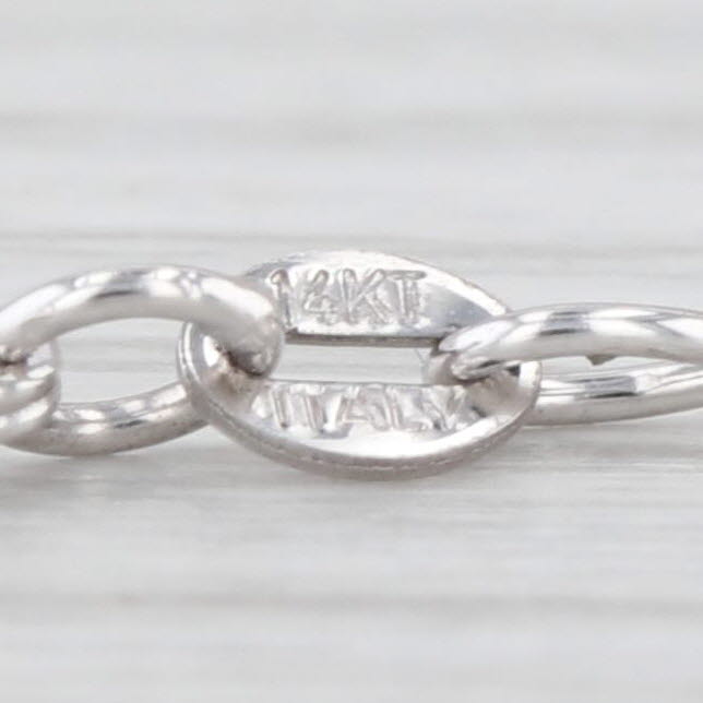 Cable Chain Necklace 14k White Gold 18" 0.6mm