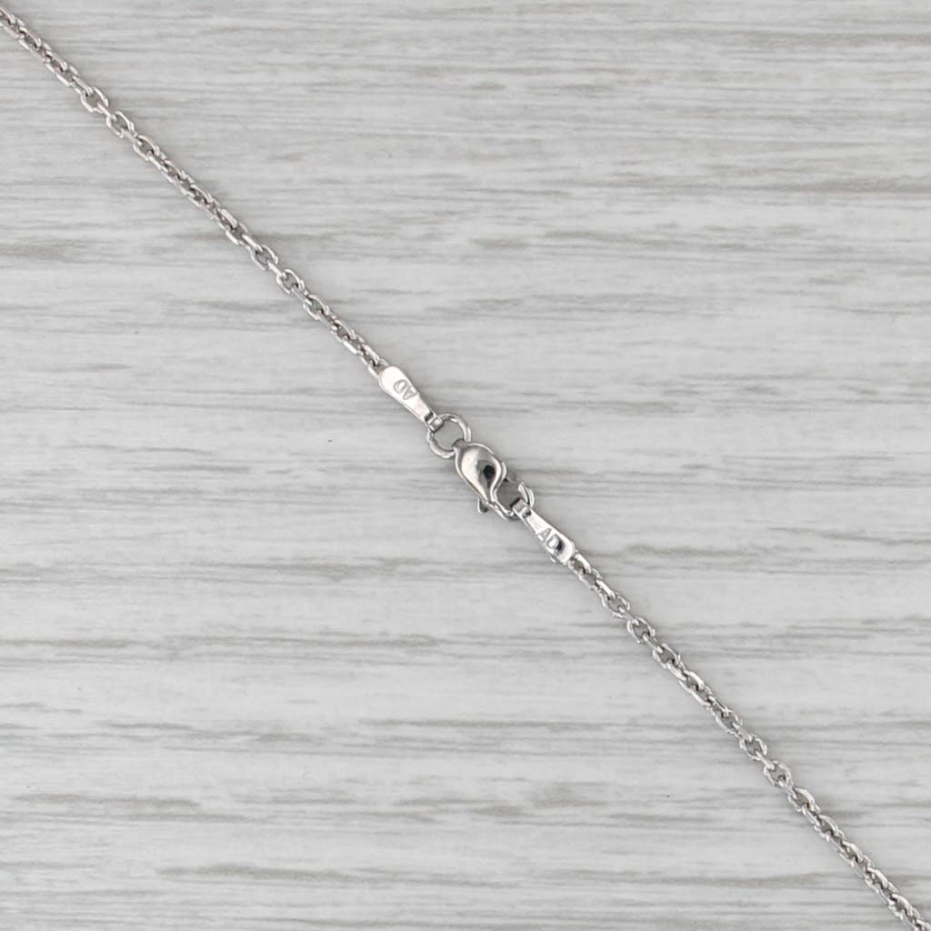 0.74ctw Diamond Cross Pendant 14k White Gold Cable Chain 16.25"