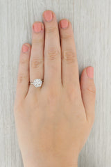 Tan Vintage Diamond Cluster Engagement Ring 10k White Gold Size 8.75