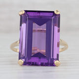 Gray 14ct Emerald Cut Amethyst Solitaire Ring 14k Yellow Gold Size 9