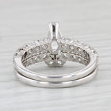 1.83ctw Diamond Engagement Ring Wedding Band Bridal Set 18k White Gold GIA