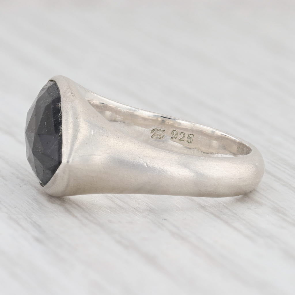 New Nina Wynn Tourmalinated Quartz Statement Ring Sterling Silver Size 7.25