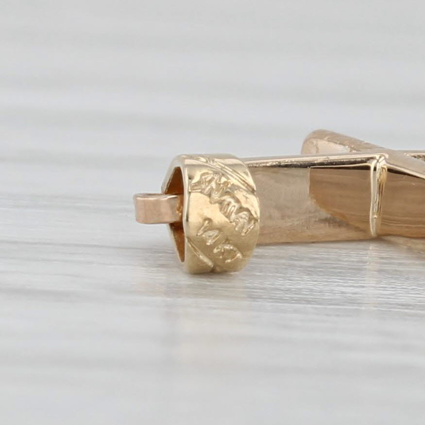 Light Gray Small Cross Pendant 14k Yellow Gold