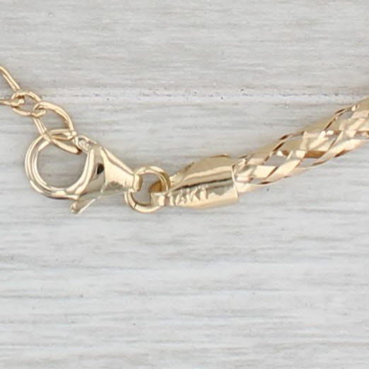 Woven Hollow Rope Chain Necklace 14k Yellow Gold 17-19" Adjustable Milor Italy