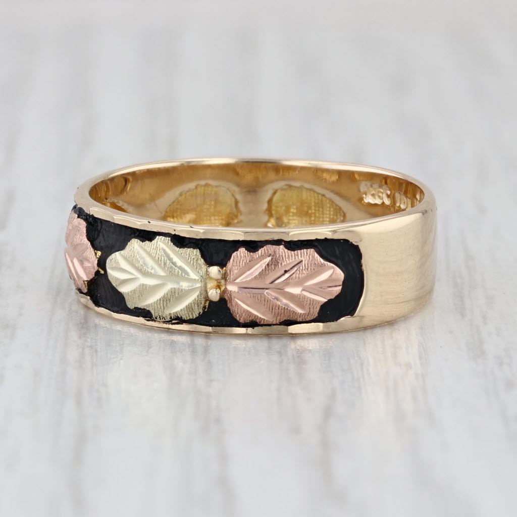 Mount Rushmore Black Hills Gold Leaf Ring Wedding Band 10k 12k Size 11