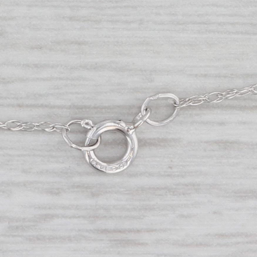 Gray 0.90ctw Diamond Circle Pendant 14k White Gold 18" Rope Chain