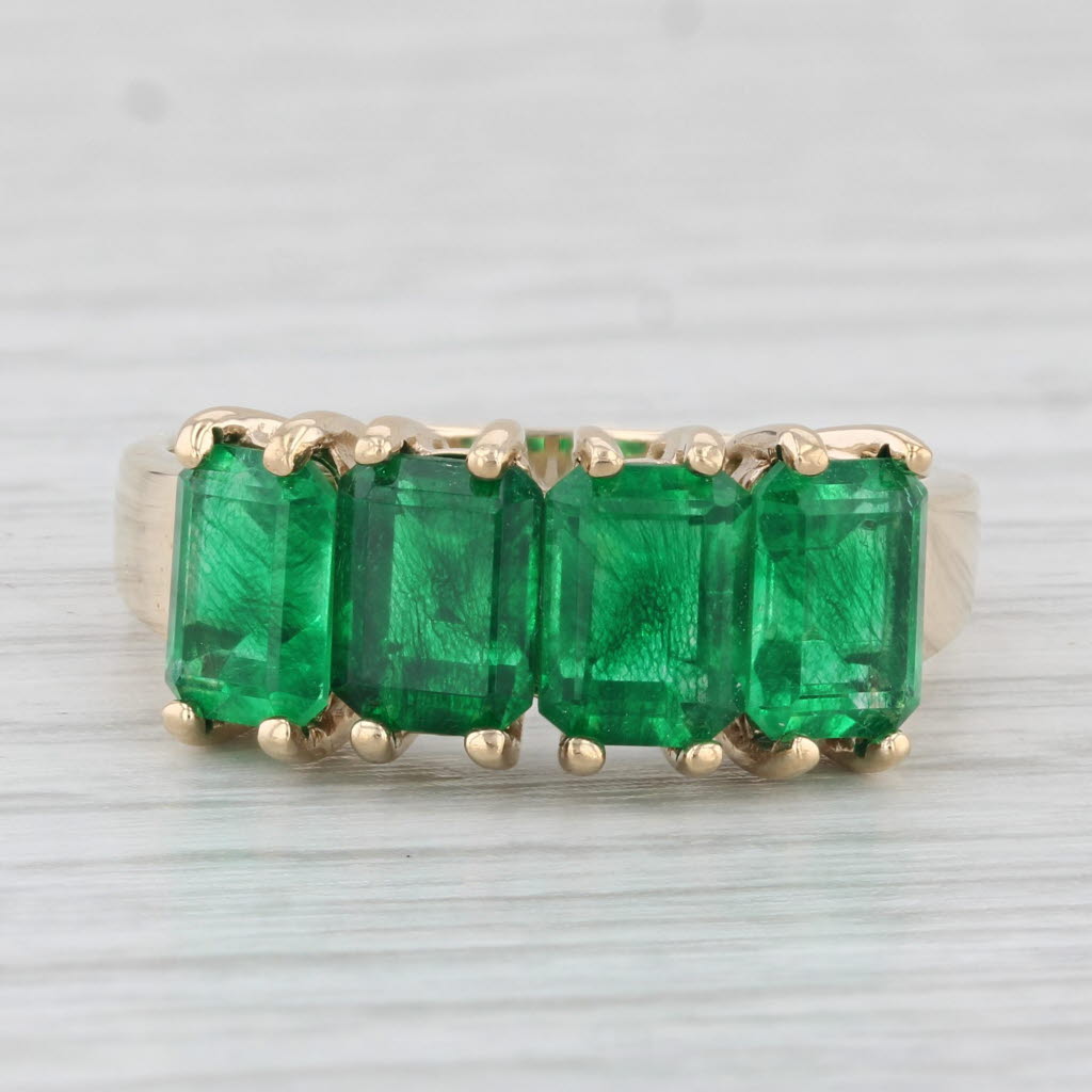 Light Gray 4.30ctw Green Quartz Ring 10k Yellow Gold Size 9