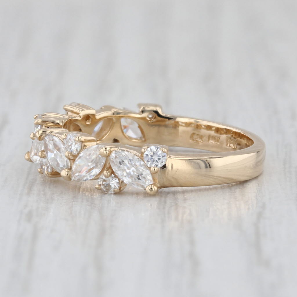 1.47ctw Moissanite Wedding Anniversary Ring 14k Gold Stackable Band Size 7.5