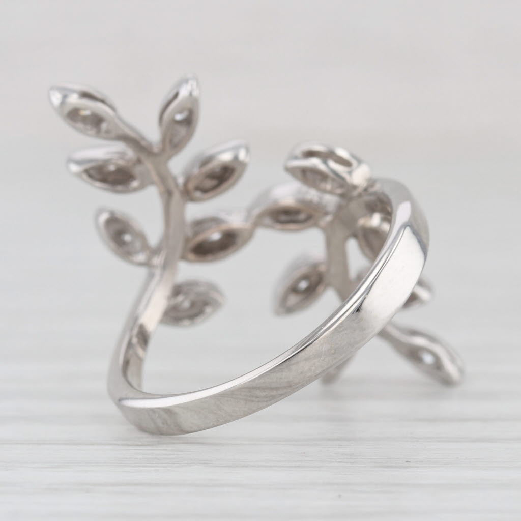 0.20ctw Vine Work Flower Bypass Ring 14k Yellow Gold Size 6.25 Floral Cocktail
