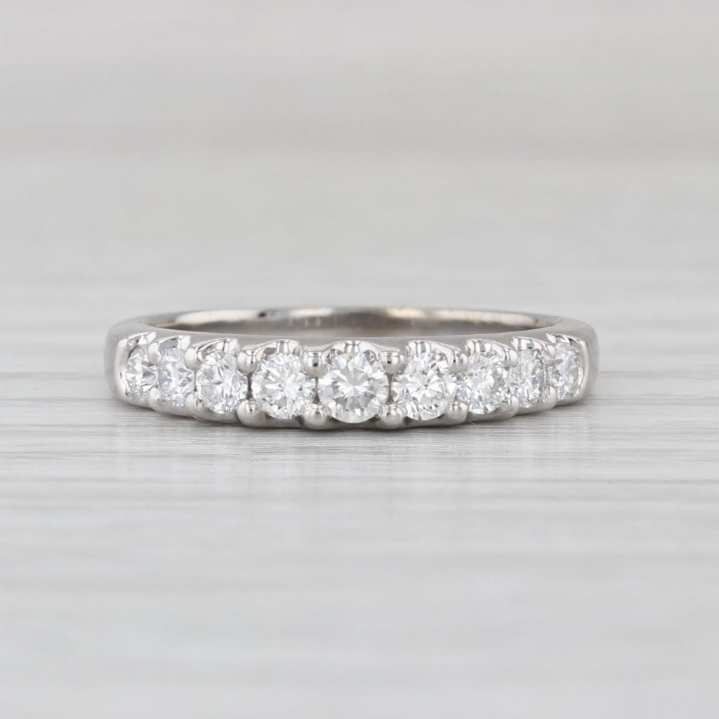 Shane & Co 0.47ctw Diamond Wedding Band 14k White Gold Anniversary Ring Size 6