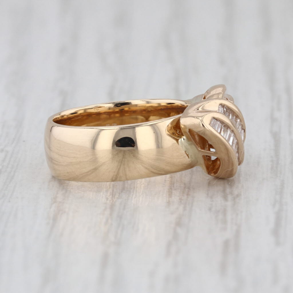 0.47ctw Diamond Ovalay Knot Ring 14k Yellow Gold Size 4