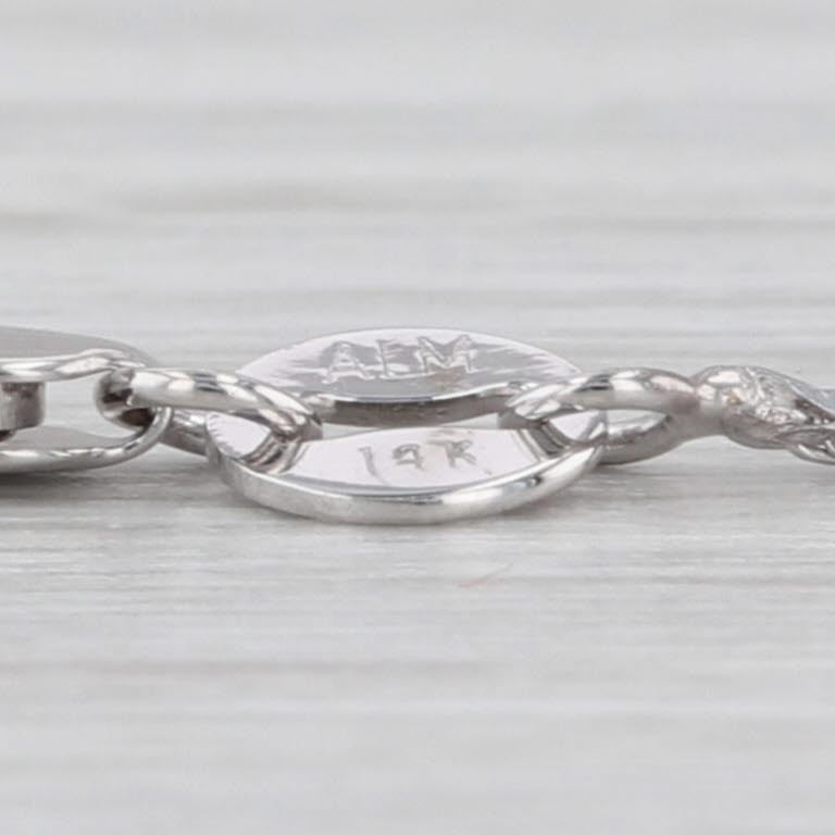Wheat Chain Necklace 14k White Gold 18" 1mm