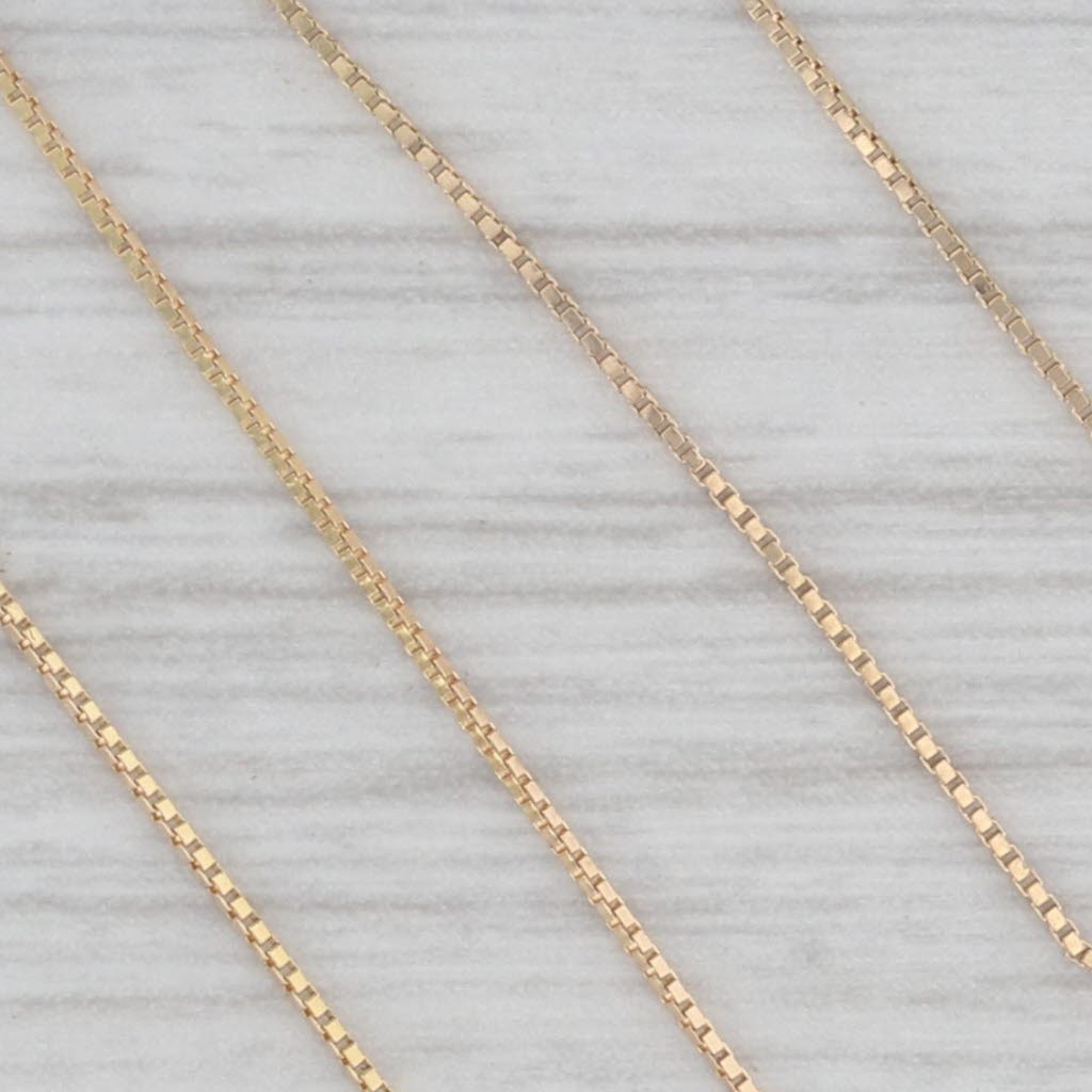 Gray 18" Box Chain Necklace 14k Yellow Gold 0.5mm