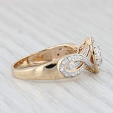 Light Gray 0.26ctw Diamond Halo Engagement Ring 10k Yellow Gold Size 9