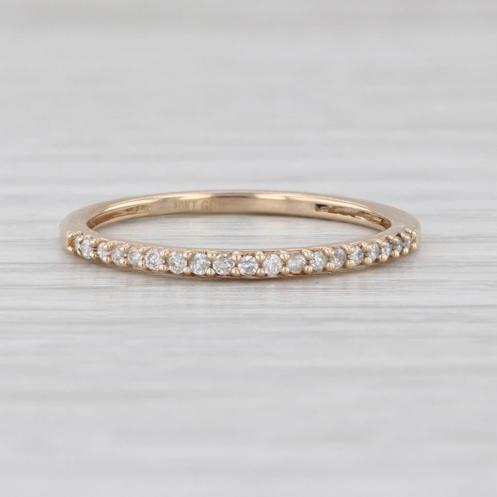 0.13ctw Diamond Wedding Band 10k Yellow Gold Stackable Size 6