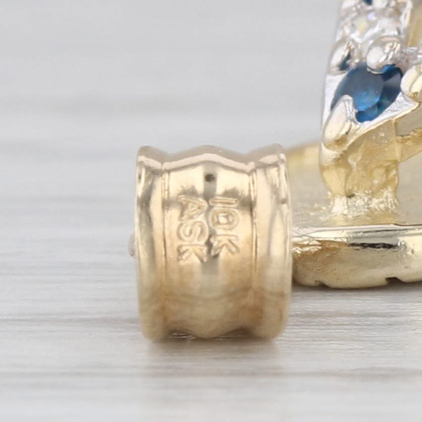 Lab Created Blue Spinel Cubic Zirconia Flip Flop Pendant 10k Yellow Gold