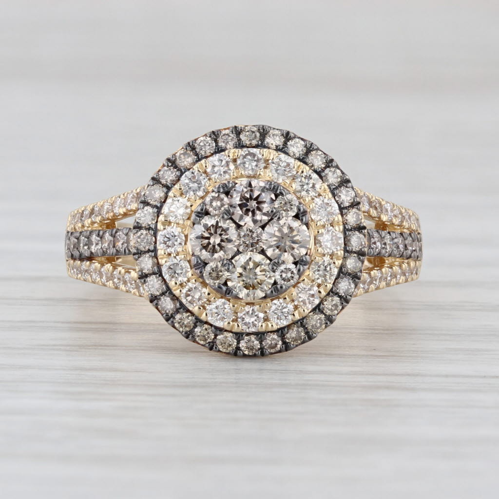 Le Vian 1.13ctw Diamond Cluster Halo Ring 14k Yellow Gold Size 7
