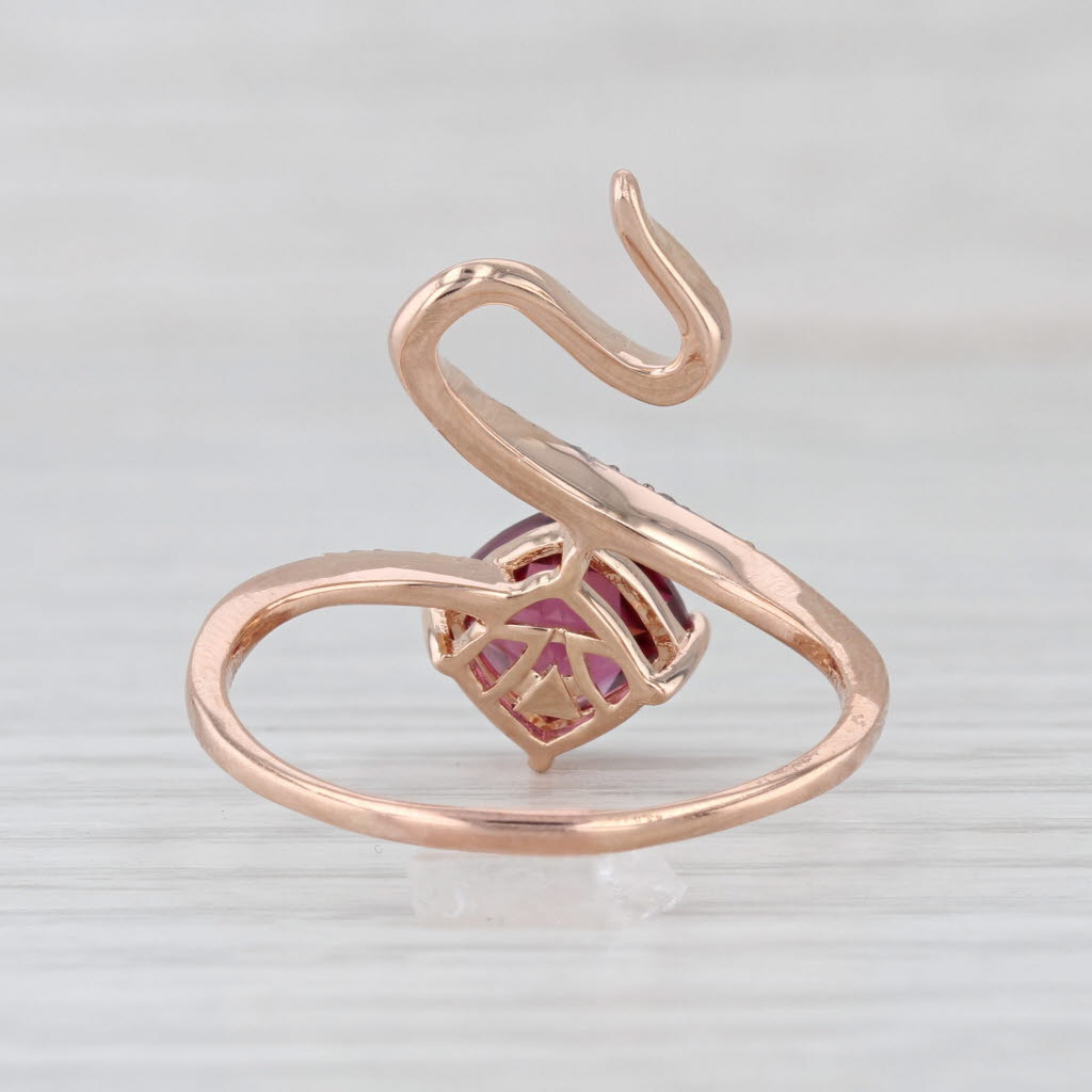 Le Vian 1.91ctw Raspberry Garnet Diamond Snake Ring 14k Rose Gold Size 9.75