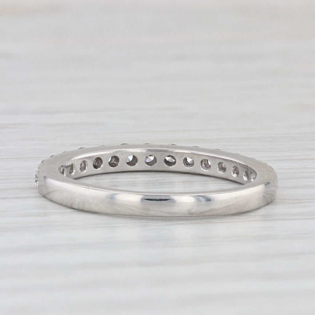 Light Gray 0.50ctw Diamond Wedding Band Platinum Size 6.5 Stackable Anniversary Ring