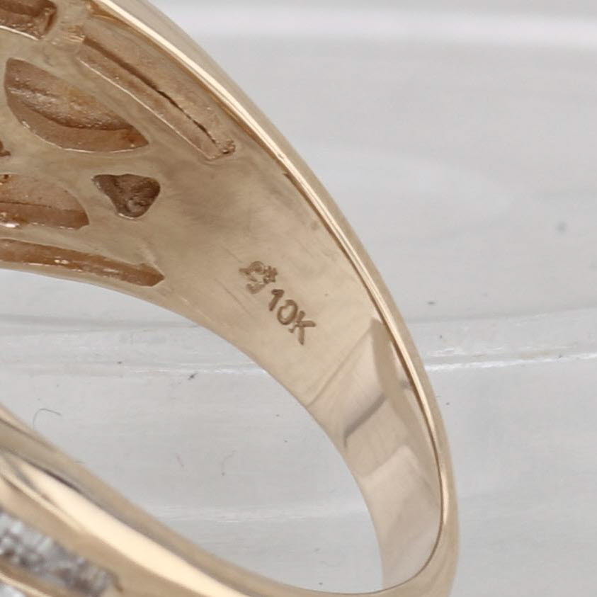 1.80ctw Diamond Knot Overlay Ring 10k Yellow Gold Size 7 Cocktail