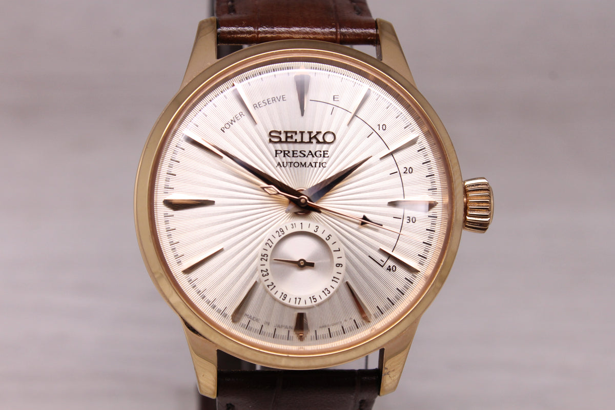 Seiko Presage Mens 40mm Steel Automatic Watch Cocktail Sidecar SSA346 Box
