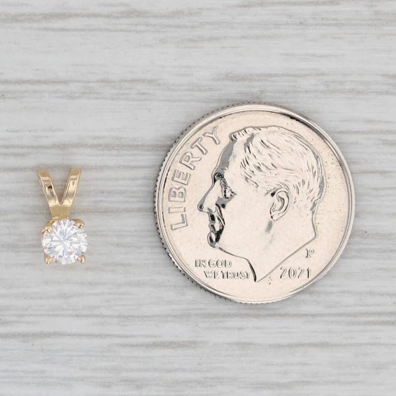 0.23ctw Diamond Round Solitaire Drop Pendant 14k Yellow Gold