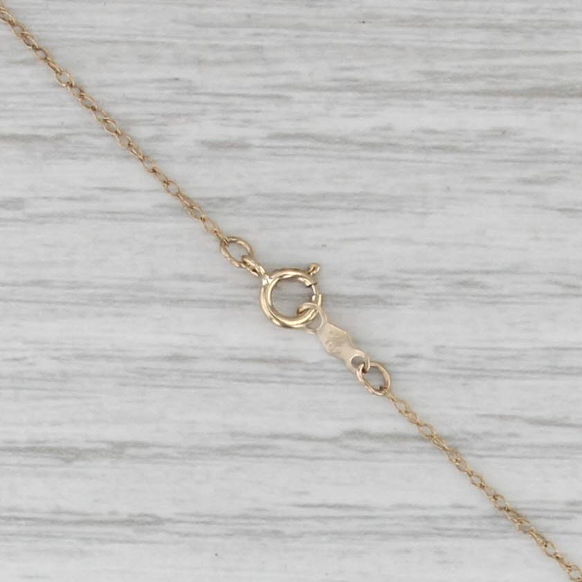 Cultured Freshwater Button Pearl Diamond Pendant Necklace 10k Gold 18.25"