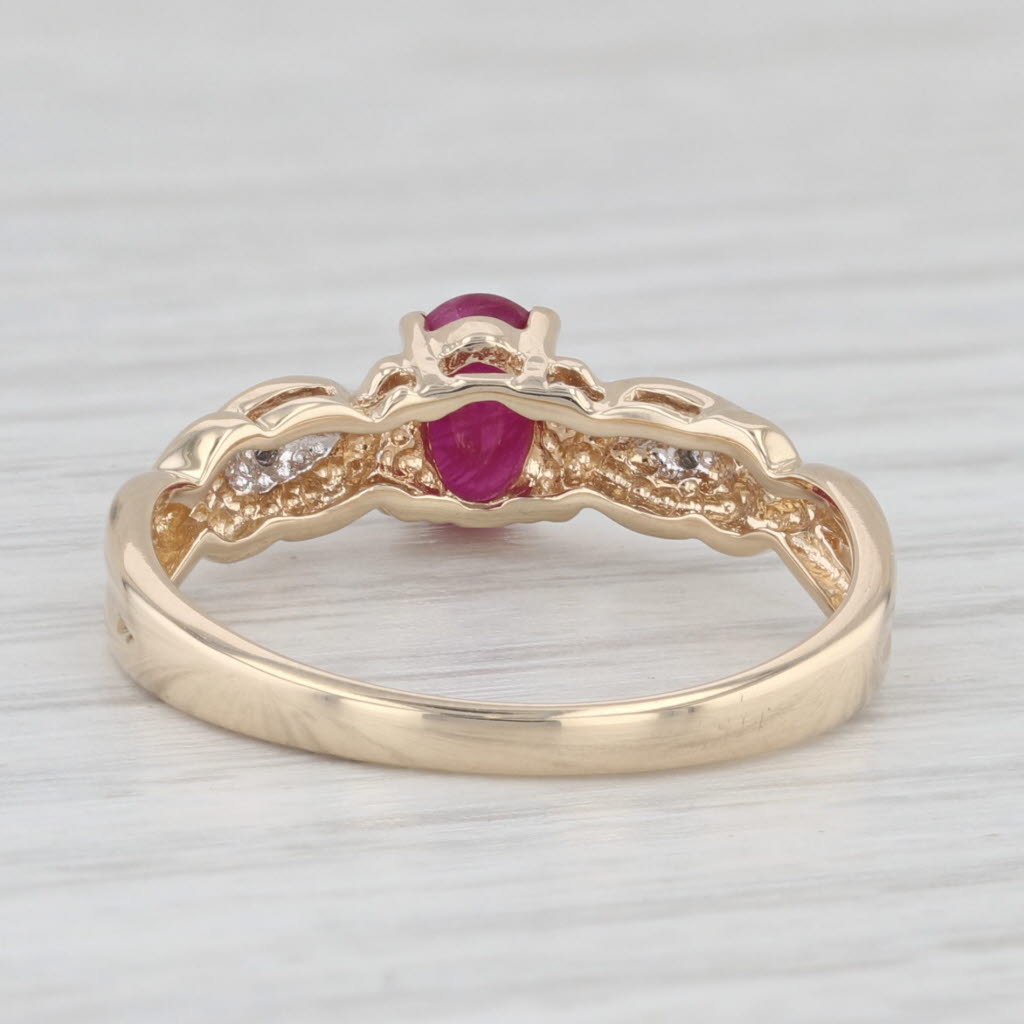 Light Gray 0.38ct Ruby Solitaire Ring 14k Yellow Gold Size 7.25 Diamond Accents