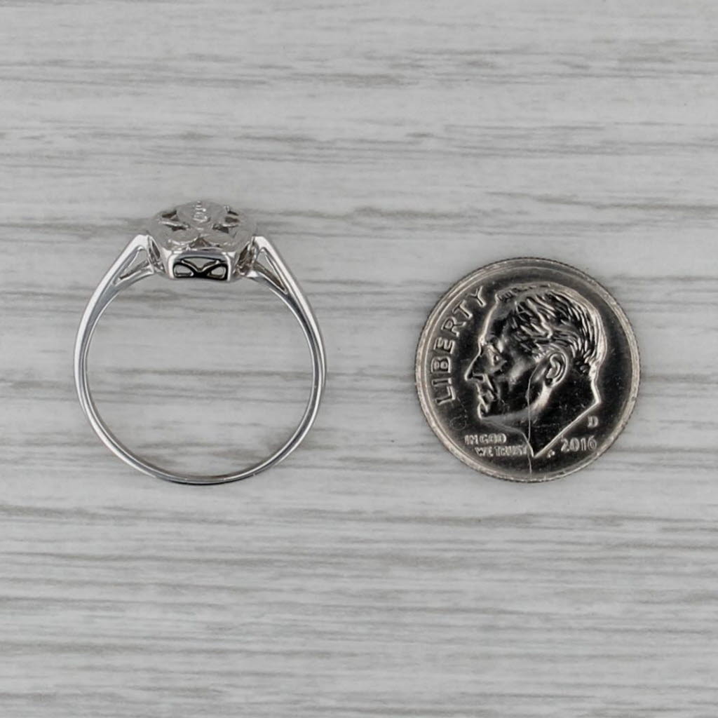 Vintage Diamond Ring 14k White Gold Size 7.5 Blue Ridge